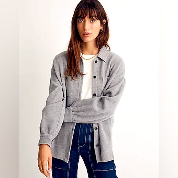 Madewell Dove Gray Shacket SOFT PLUSH COZY Double-Faced Fabric EUC Size Small - Picture 12 of 12